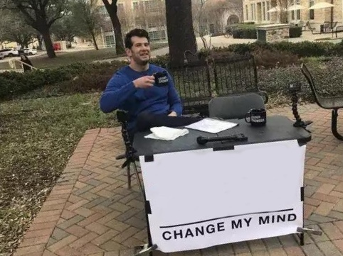 Change My Mind meme about Purity Coffee