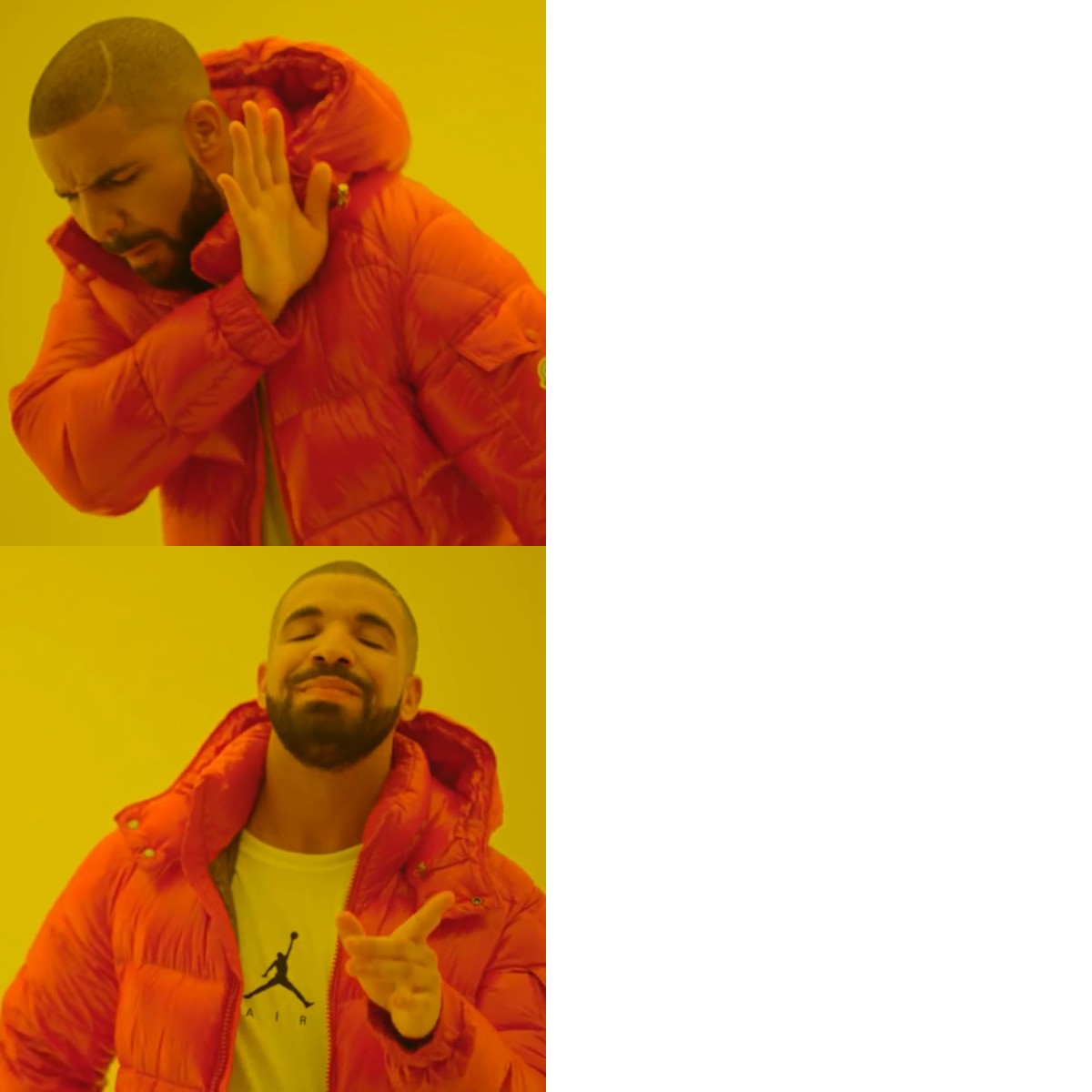 Drake Hotline Bling meme about Purity Coffee