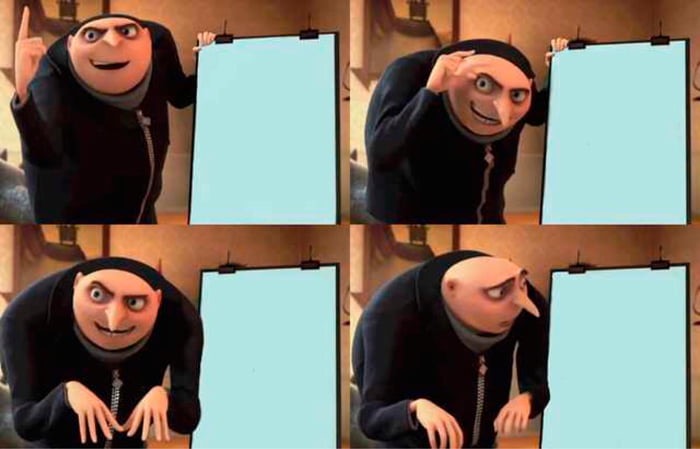 Gru's Plan meme about Purity Coffee