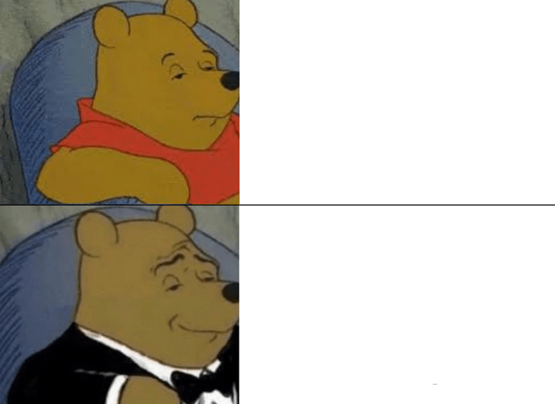 Tuxedo Winnie The Pooh meme about Purity Coffee