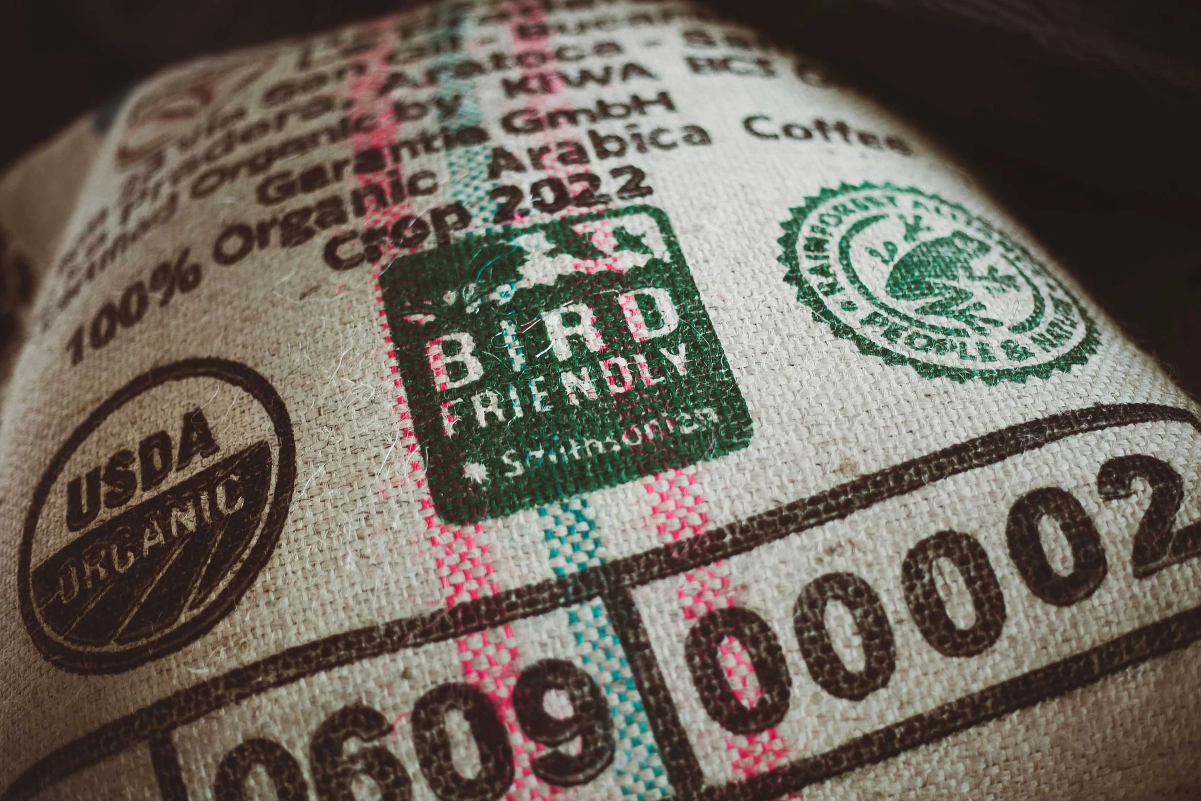 Bird friendly organic coffee bag