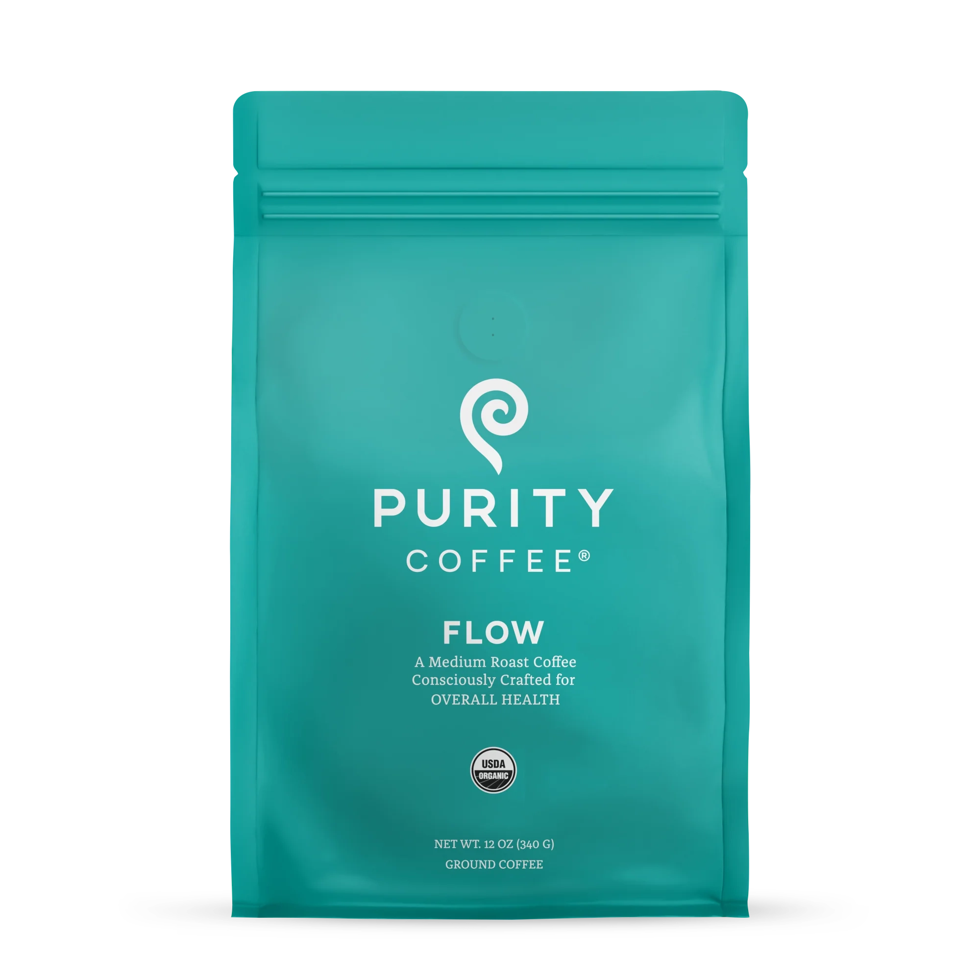 Flow Coffee ground coffee bag, front